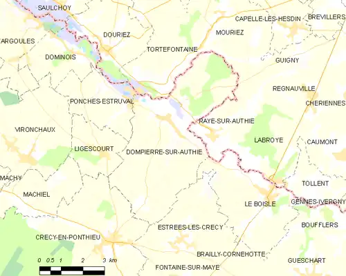 Detailkaart van de gemeente