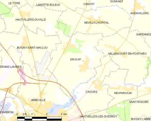 Detailkaart van de gemeente