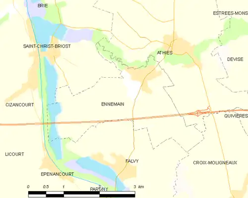 Detailkaart van de gemeente