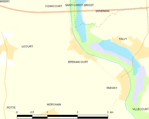 Detailkaart van de gemeente