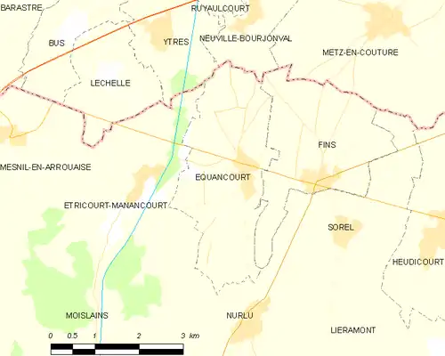 Detailkaart van de gemeente