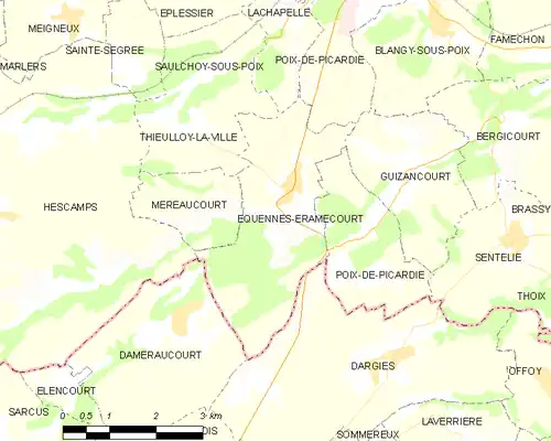 Detailkaart van de gemeente