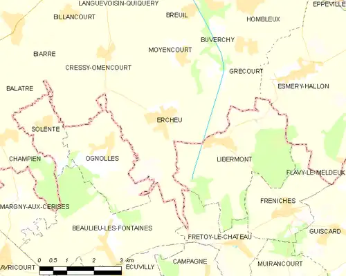 Detailkaart van de gemeente