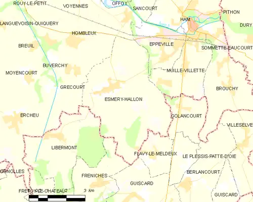 Detailkaart van de gemeente