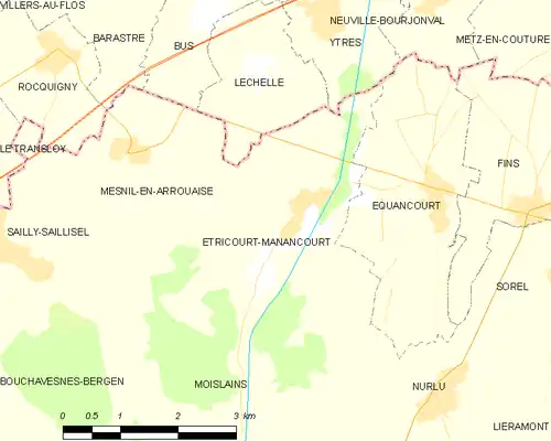 Detailkaart van de gemeente