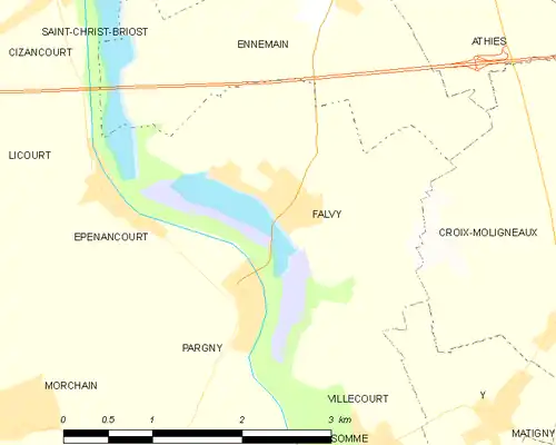 Detailkaart van de gemeente