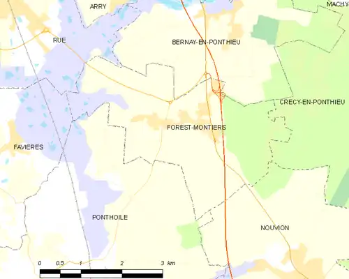 Detailkaart van de gemeente