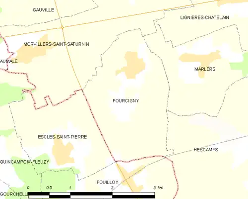 Detailkaart van de gemeente