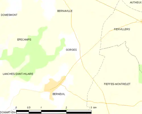 Detailkaart van de gemeente