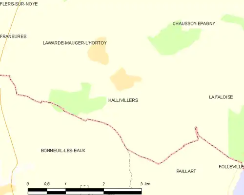 Detailkaart van de gemeente