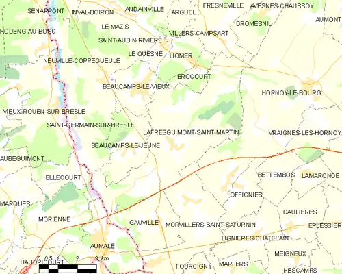 Detailkaart van de gemeente