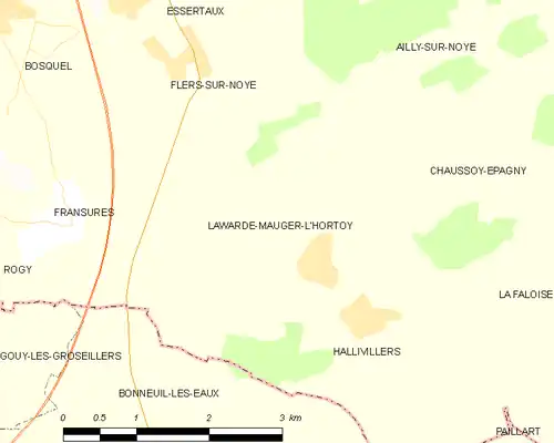 Detailkaart van de gemeente