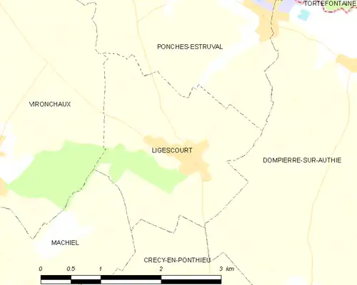 Detailkaart van de gemeente