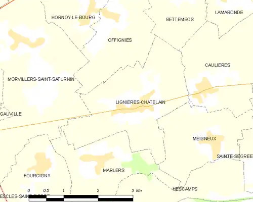Detailkaart van de gemeente
