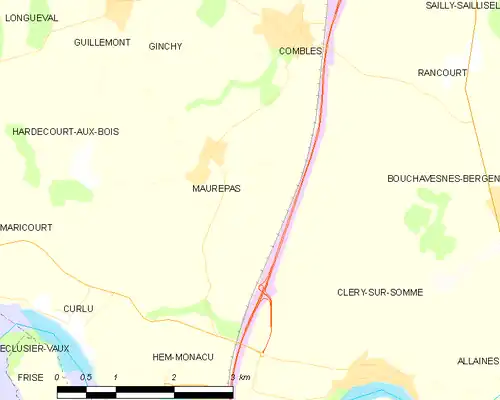 Detailkaart van de gemeente