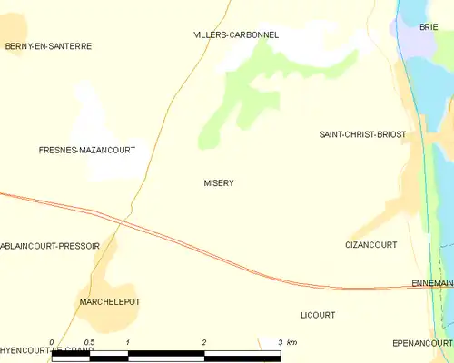 Detailkaart van de gemeente