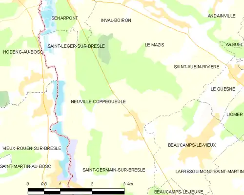 Detailkaart van de gemeente