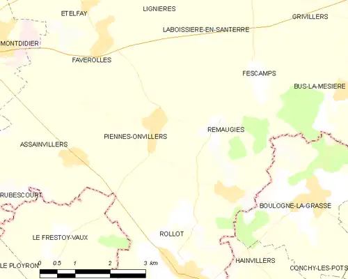 Detailkaart van de gemeente