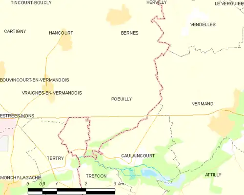 Detailkaart van de gemeente