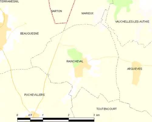 Detailkaart van de gemeente