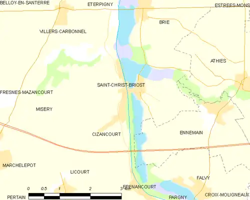Detailkaart van de gemeente
