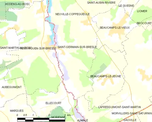Detailkaart van de gemeente