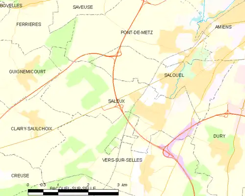 Detailkaart van de gemeente