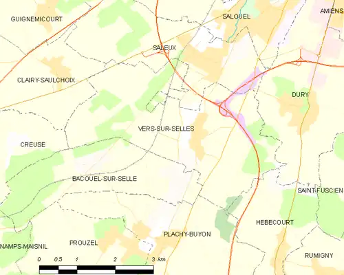 Detailkaart van de gemeente