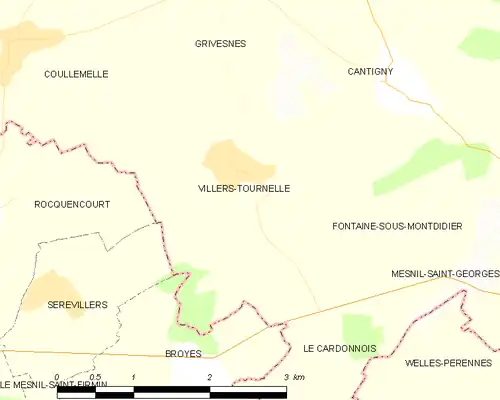 Detailkaart van de gemeente