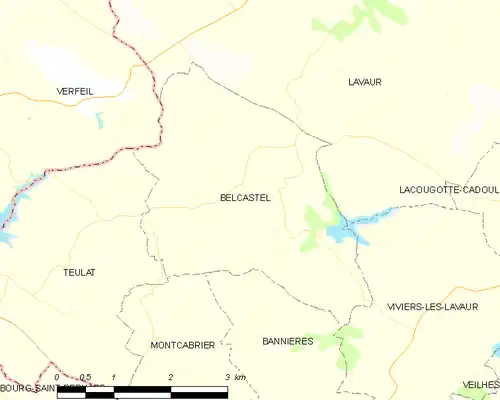 Detailkaart van de gemeente