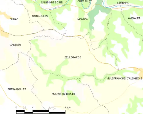 Detailkaart van de gemeente