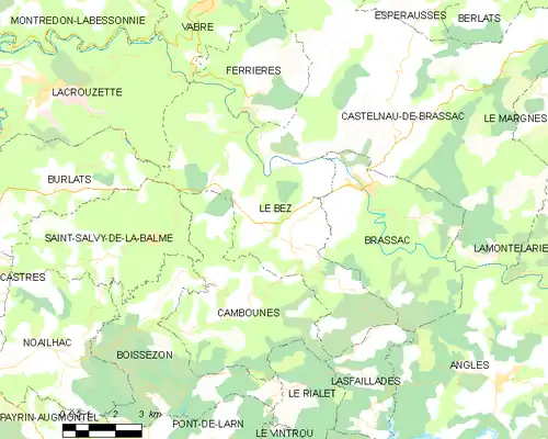 Detailkaart van de gemeente