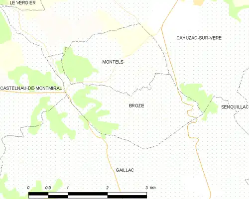 Detailkaart van de gemeente