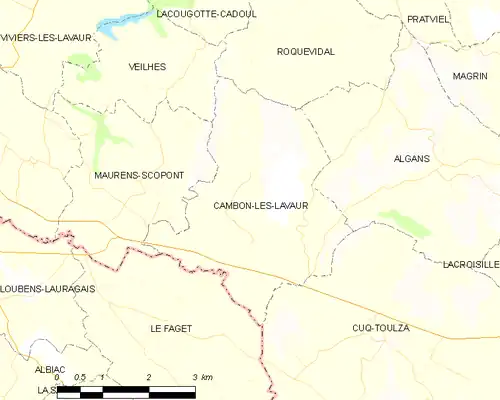 Detailkaart van de gemeente