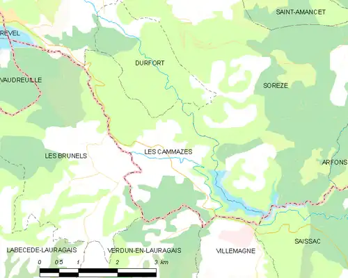 Detailkaart van de gemeente