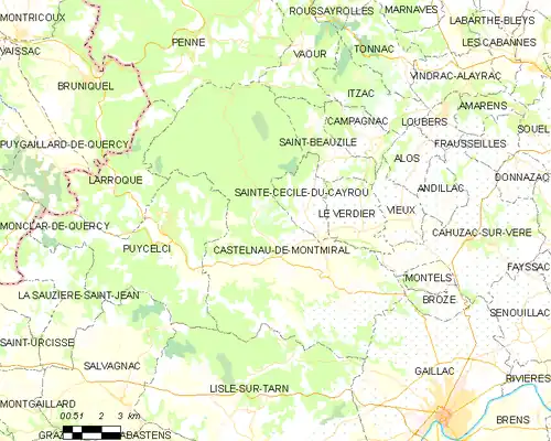 Detailkaart van de gemeente