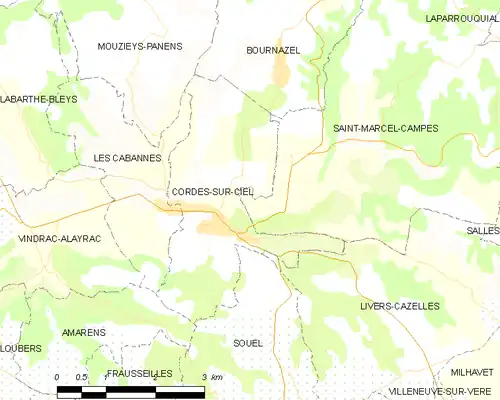 Detailkaart van de gemeente