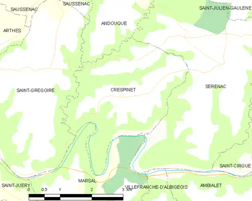 Detailkaart van de gemeente