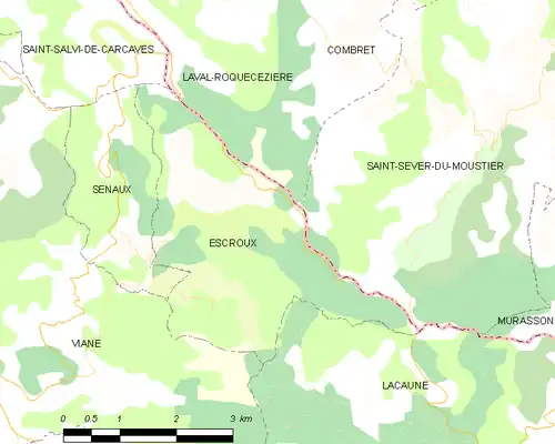 Detailkaart van de gemeente