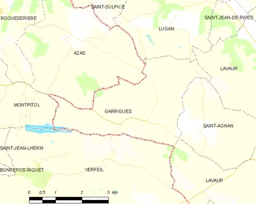 Detailkaart van de gemeente