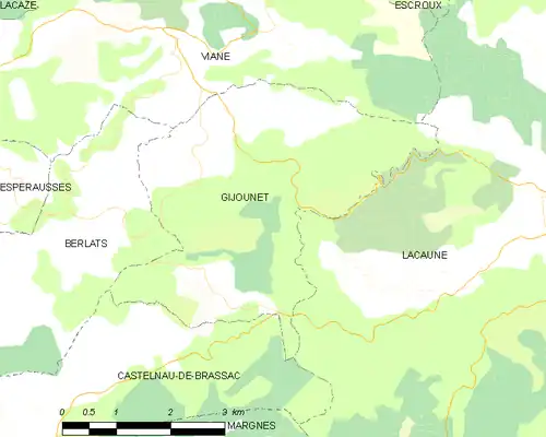 Detailkaart van de gemeente