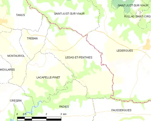 Detailkaart van de gemeente