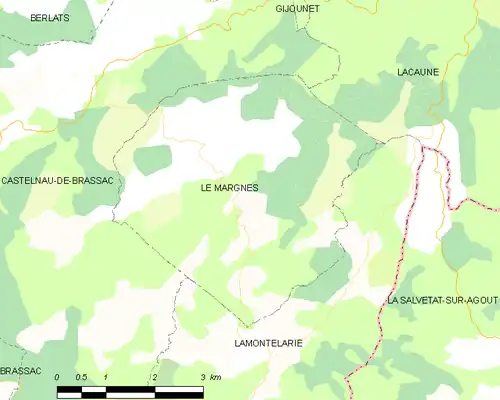 Detailkaart van de gemeente