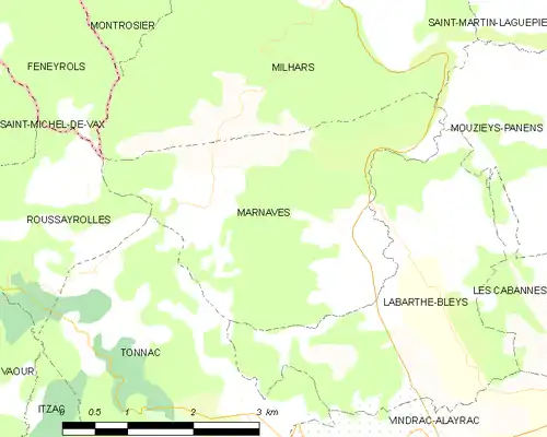 Detailkaart van de gemeente