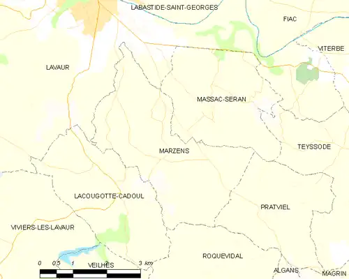 Detailkaart van de gemeente