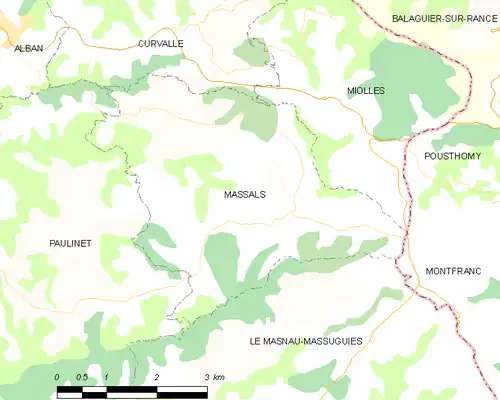 Detailkaart van de gemeente