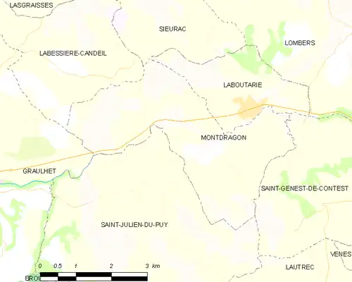 Detailkaart van de gemeente