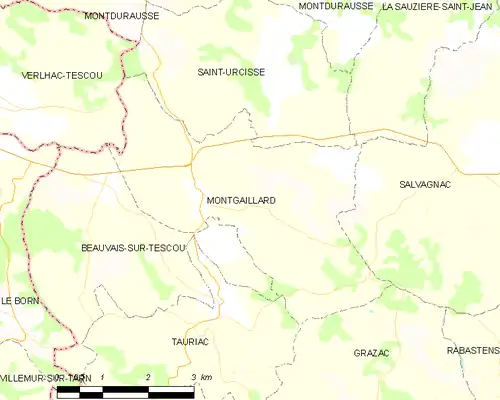 Detailkaart van de gemeente