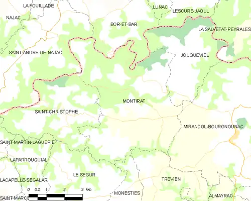 Detailkaart van de gemeente