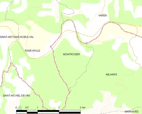 Detailkaart van de gemeente